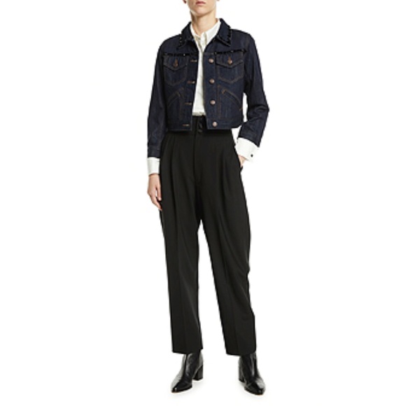 Marc Jacobs Beaded Shrunken Denim Jacket - Picture 3 of 8